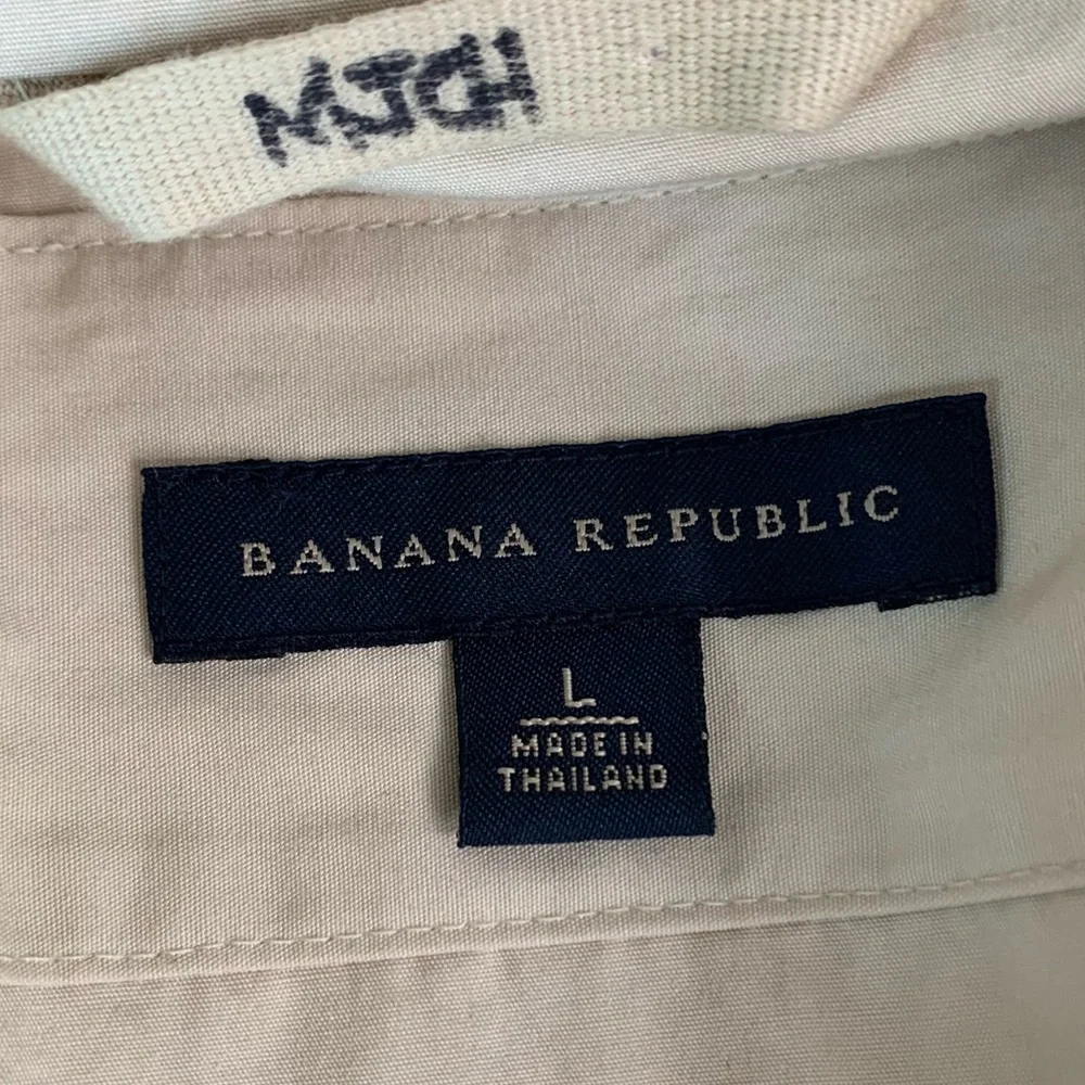 Banana Republic Men’s Jacket Y2K Front Zip Medium Weight w/ Zip Up Hood Large